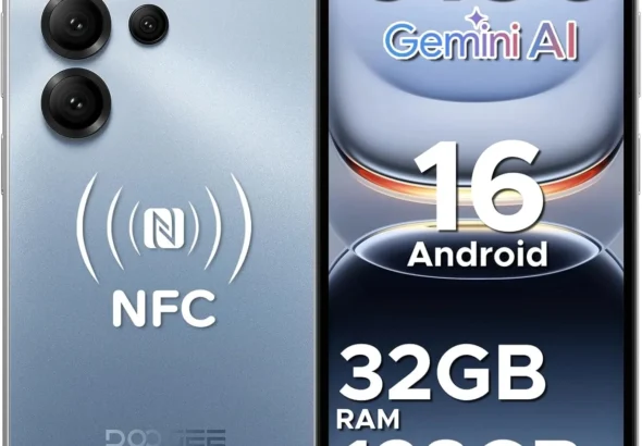 DOOGEE Note56X Pro Unlocked Android Phone with Gemini AI, 6150mAh Battery, 6.56" 90Hz Display, 128GB Storage and 2TB Expandable, Dual SIM Cell Phone