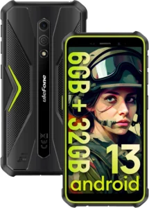 Ulefone Armor X12 Rugged Phone: IP68 Waterproof, Android 13, 6GB RAM, 4860mAh Battery, 13MP Camera, Global 4G for Outdoor Use (Green)