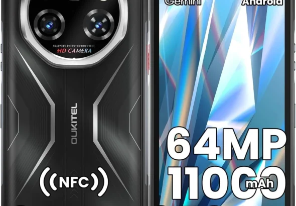 OUKITEL WP55S Rugged Smartphone Unlocked 256GB, 11000mAh Battery, 64MP Camera, 6.6" 120Hz Display, IP68/69K Waterproof, Android 15