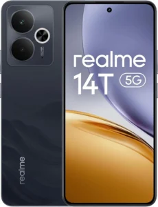 realme 14T 5G Smartphone, 8GB RAM 256GB, 6.67" 120Hz Display, 50MP Camera, 5260mAh Battery, MediaTek Dimensity 6300, ArmorShell & IP69 Rated (Black)