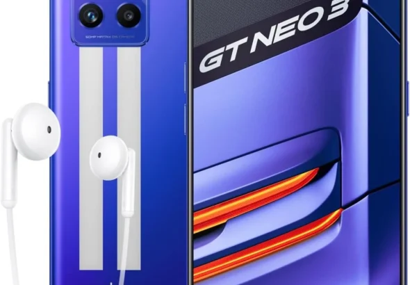 realme GT Neo 3 5G Unlocked Smartphone, 256GB 8GB RAM, 80W Fast Charging, 6.7" Display (Nitro Blue, International Version)