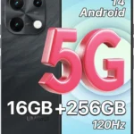 UMIDIGI Note 100 5G Unlocked Smartphone, 16GB RAM 256GB Expandable Storage, 6.8" 120Hz Display, 50MP Camera, Android 14, Dual SIM (Black)