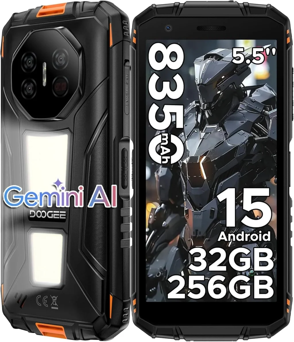 DOOGEE Fire 3 Max Rugged Smartphone Unlocked: 8350mAh Battery, 48MP Night Vision Camera, IP68 Waterproof, 5.5" HD Display with 256GB Storage and Android 15