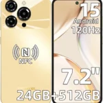 OUKITEL C69 Unlocked Smartphone: 7.2" 120Hz Display, 24GB RAM 512GB Storage, 6000mAh Battery, 64MP Camera, Android 15, 4G Dual SIM Mobile Phone