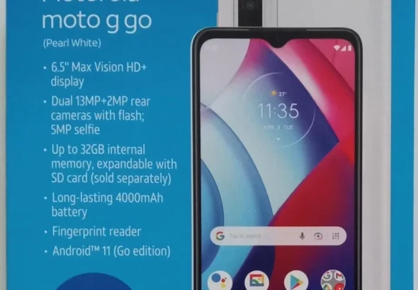 Motorola Moto G Go 32GB Prepaid Smartphone (Locked to AT&T) - 6.5" HD+ Display, Long