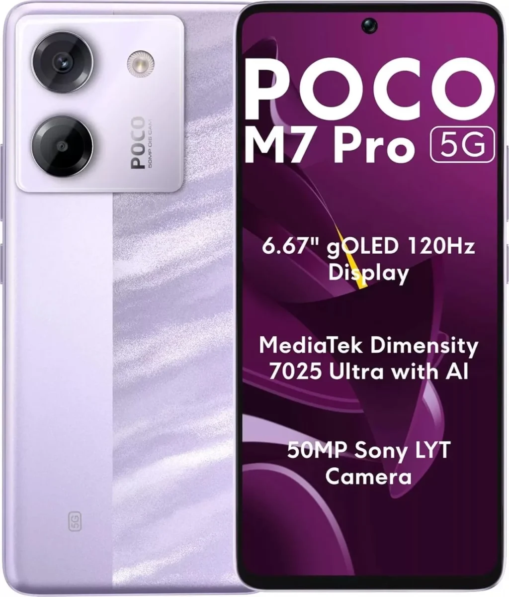 Poco M7 Pro 5G 256GB 12GB Unlocked Smartphone (Purple)