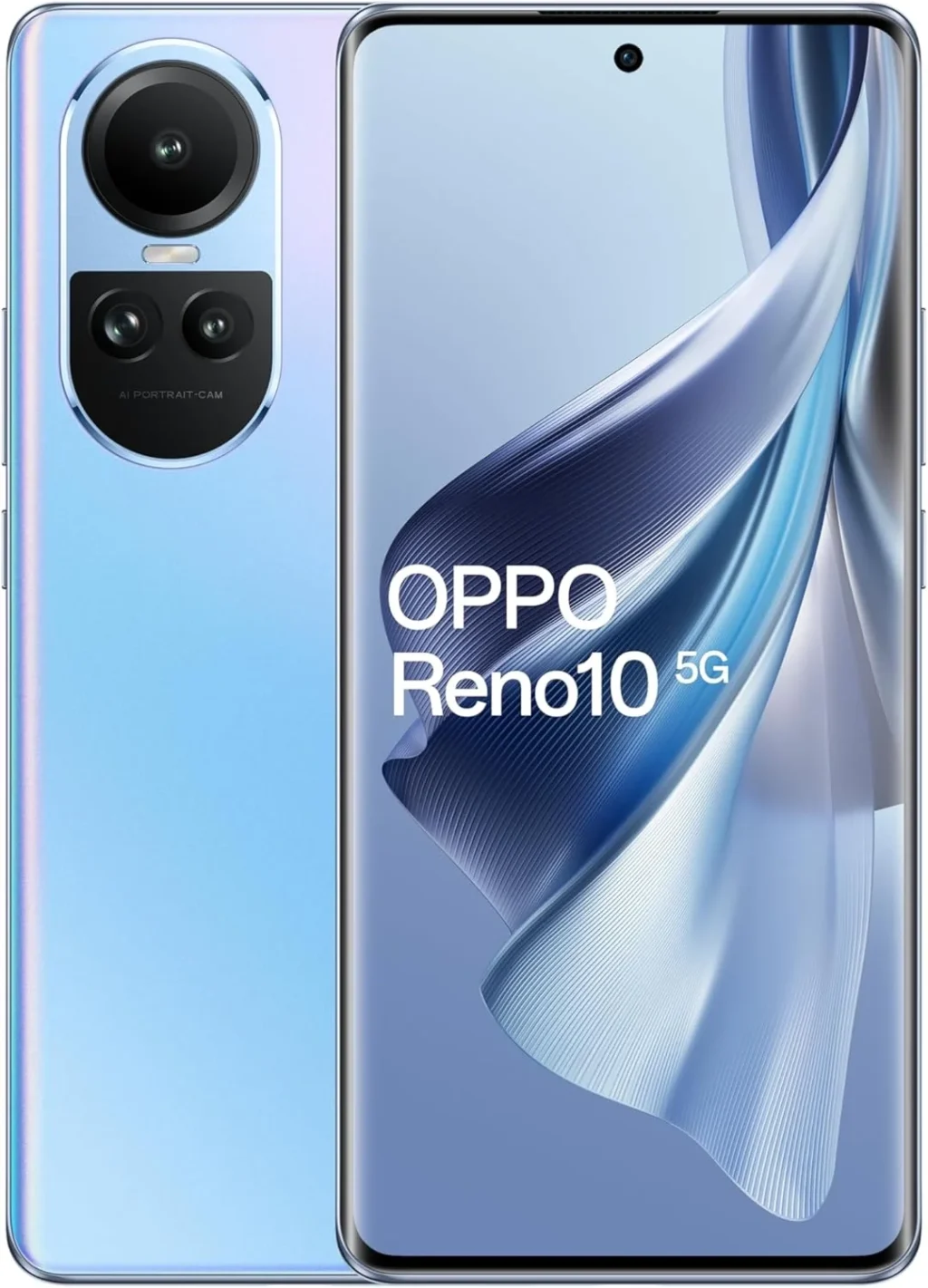 Oppo Reno10 5G Unlocked Smartphone, 256GB 8GB RAM Dual SIM Ice Blue International Version (GSM Only)