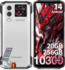 DOOGEE Blade 10 Max Rugged Unlocked Smartphone: 10300mAh Battery, 20GB RAM 256GB, 6.56" 90Hz, 50MP Camera, IP68 Waterproof with Rear Screen