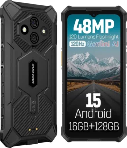 Ulefone RugKing 3 Pro Unlocked Rugged Phone: 5600mAh, IP69K Waterproof, 16GB RAM 128GB, 6.56" 120Hz, Android 15, 48MP Camera