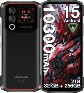 DOOGEE Blade 10 Max Rugged Smartphone: 6.56" 120Hz 4G Unlocked Phone with 10300mAh Battery, 256GB Storage, 1.54" Rear Screen, Waterproof, Dual SIM & NFC
