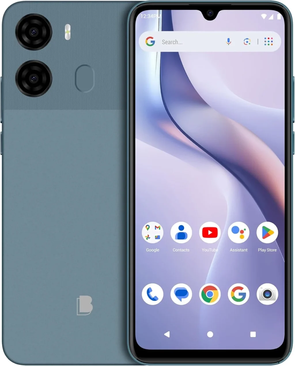 BLU K2 Unlocked Smartphone with 6.88" HD+ Display, 64GB Storage, 13MP Camera, 5000mAh Battery and Android 15 (US Version with Warranty) in Blue