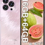 OUKITEL C3 Unlocked Smartphone 2025: 16GB RAM 64GB ROM with 1TB Expandable Storage, 5000mAh Battery, 6.52" Screen, Dual Camera, 4G Dual SIM Android Phone in Pink