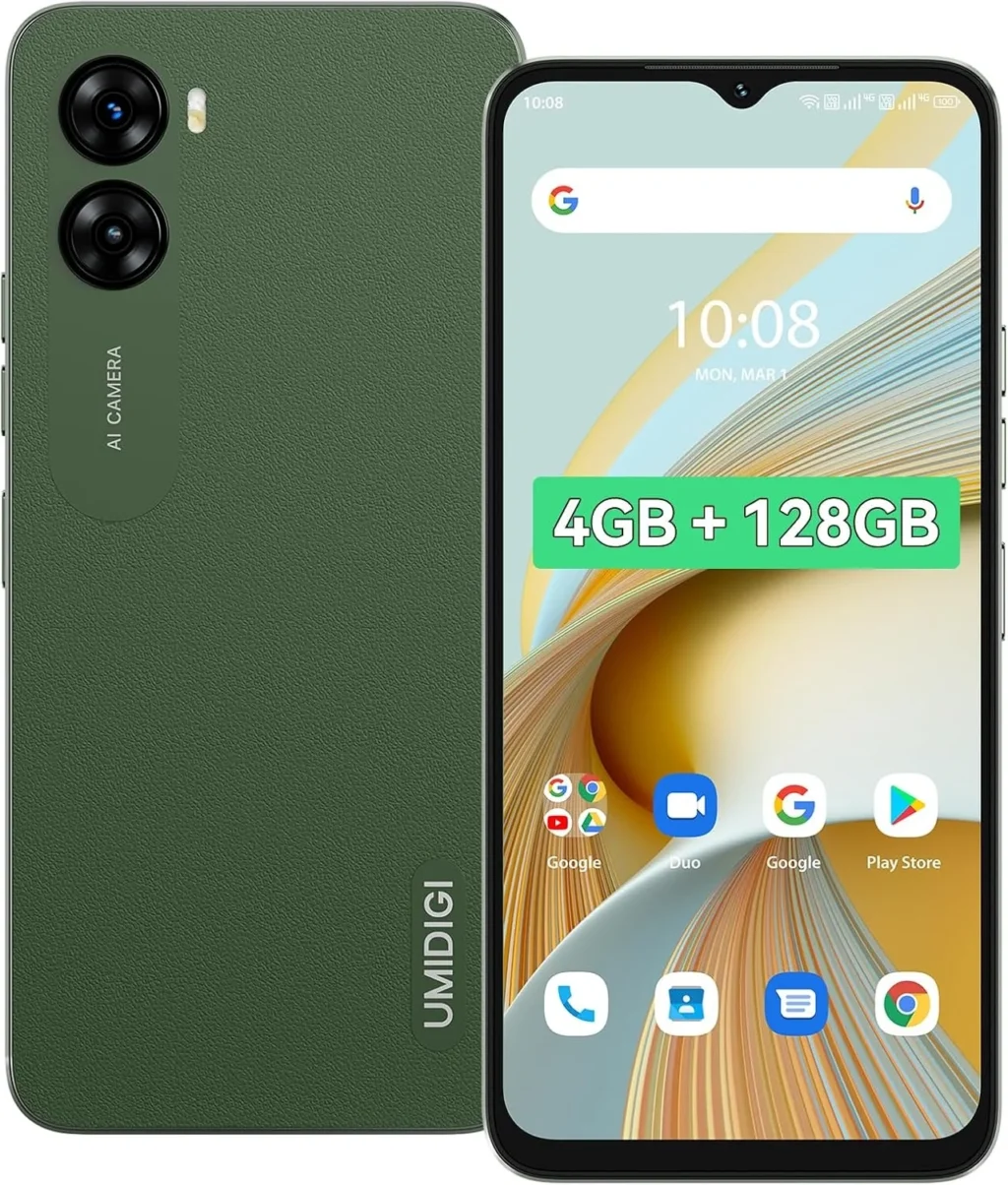 UMIDIGI G3 Plus Unlocked Smartphone: 4GB RAM 128GB Storage (Expandable 1TB), 5150mAh Battery, 6.52" HD Display, Dual Camera, Global 4G LTE GSM Unlocked Cell Phone