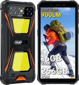OUKITEL G5 Rugged Smartphone Unlocked, 6300mAh Battery, IP68/IP69K Waterproof, 6" HD Display, 256GB Storage with Camping Light