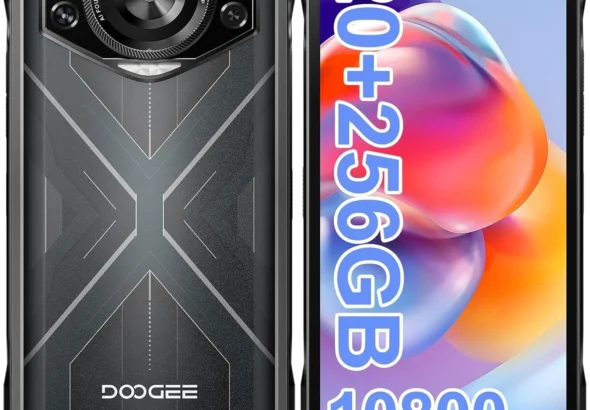 DOOGEE S Cyber Rugged Smartphone, 10800mAh Battery, 20GB RAM 256GB ROM, 50MP Camera, 6.58" FHD+ Screen, Android 14, Dual SIM Unlocked (Sliver)