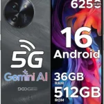 DOOGEE Note 59 Pro+ 5G Unlocked Smartphone: 36GB RAM, 512GB Storage, 6.75" 120Hz Display, 50MP Camera, Gemini AI, and 6250mAh Battery