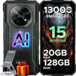 DOOGEE Fire 5 Pro Rugged Smartphone with 13000mAh Battery, Android 15, 20GB RAM, 128GB Storage, 6.6" HD+ 90Hz Display, IP68 Waterproof