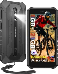 Ulefone RugKing 2 Pro Rugged Phone: Android 15, 8GB RAM 128GB, 4500mAh Battery, 5.45" Gorilla Glass Screen, Waterproof, with Dock Charging and Google Gemini AI