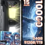 OUKITEL WP58 PRO Rugged Smartphone Unlocked, 24GB RAM 512GB, 10000mAh Battery, 6.8" 120Hz, 108MP Camera, Android 15, Waterproof Unlocked Phone (Black)