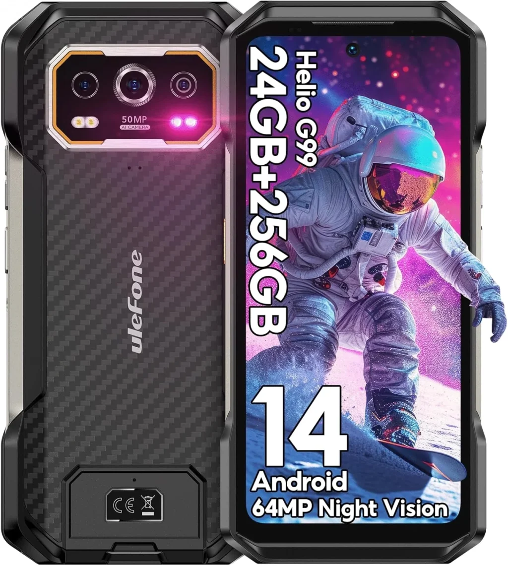 Ulefone Armor 27 Unlocked Rugged Smartphone: 10600mAh Battery, 33W Fast Charging, 12GB+256GB, 50MP+64MP Night Vision Camera, IP68/69K Waterproof