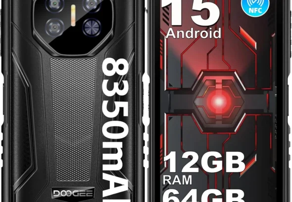 DOOGEE Fire 3 Rugged Unlocked Smartphone: 8350mAh Battery, Android 15, 12GB RAM, 64GB Expandable to 2TB, 5.5" IP68 Waterproof 4G Cell Phone with NFC