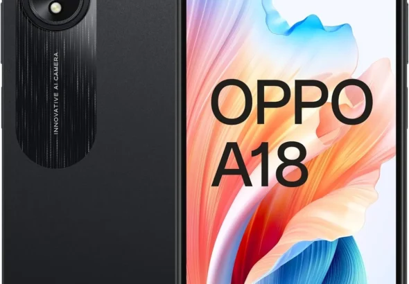 Oppo A18 Unlocked Smartphone: 128GB Storage, 4GB RAM, 4G LTE Dual SIM Glowing Black