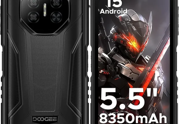 DOOGEE Fire 3 Rugged Smartphone Unlocked, 8350mAh Battery, 12GB RAM, 64GB Storage (Expandable to 2TB), IP68 Waterproof, 5.5" HD+ Display - Android 15 Cell Phone for T