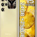 OUKITEL C62 PRO Unlocked Smartphone: 24GB RAM 256GB Storage with 1TB Expandable, 6.88" HD Display & Rear Screen, 5150mAh Battery, Android 15, 13MP Camera, 4G Dual SIM Mobile Phone (Gold)