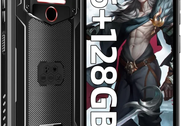 OUKITEL WP23 Plus Rugged Unlocked Smartphone with 10600mAh Battery, 128GB Storage, 6.52" Display, 13MP Camera, Android 15, IP68/69K, NFC, and Dual SIM (Black)