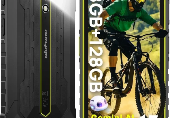 Ulefone RugKing 2 Pro: 8GB RAM 128GB Android 15 Rugged Phone with 4500mAh Battery, 5.45" Gorilla Glass Screen, Waterproof & Dock Charging (Green)