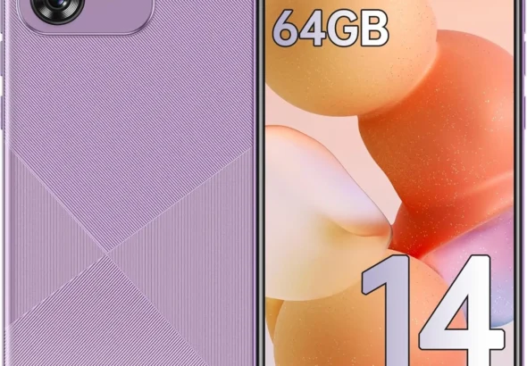 OUKITEL C53 Unlocked Smartphone: 6.6" HD+ Android 14, 8GB RAM 64GB (1TB Expandable), 4300mAh Battery, 13MP Camera, 4G Dual SIM - Purple for T