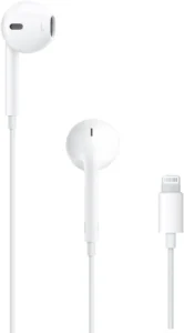 Apple EarPods Headphones with Lightning Connector, Wired Ear Buds for iPhone with Built-in Remote to Control Music, Phone Calls, and Volume
