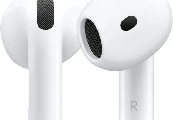Apple AirPods 4 Wireless Earbuds, Bluetooth Headphones, Personalized Spatial Audio, Sweat and Water Resistant, USB-C Charging Case, H2 Chip, Up to 30 Hours of Battery Life, Effortless Setup for iPhone