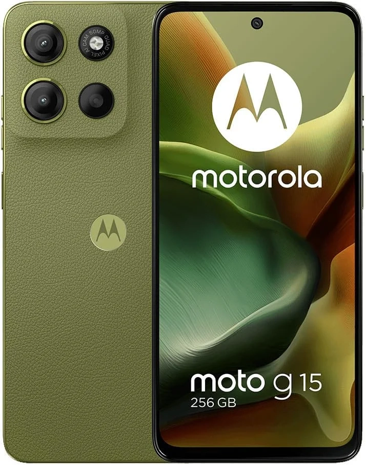 Motorola Moto G15 4G LTE (XT2521-2) 4+256GB Dual Sim | GSM Unlocked | International Model | for T-Mobile, Metro PCS, Mint & Tello - (Green)
