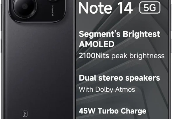 XIAOMI Redmi Note 14 5G + LTE (for Tmobile Mint Tello Global) (256GB + 8GB) 6.67" NFC 120Hz 108MP AI Triple Cam Unlocked Model 24094RAD4G Dual Sim (Midnight Black)