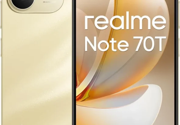 realme Note 70T 4G Smartphone 4+64GB, 6.75 inch Screen, Gold, 90Hz Display, 6000mAh Battery, 32MP Camera, Powerful Octa-core Processor, ArmorShell Protection, IP54