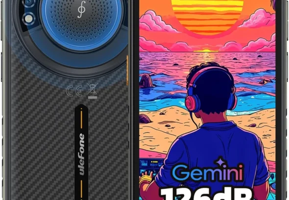 Ulefone RugKing Android 15 Rugged Smartphone, 9600mAh Battery, 126dB Loudest Speaker, 16GB+256GB 50MP Rear Camera 5.99" Tough Phone, Built-in 126 Lumens Glare Flashlight, NFC/Dual SIM/Widevine L1