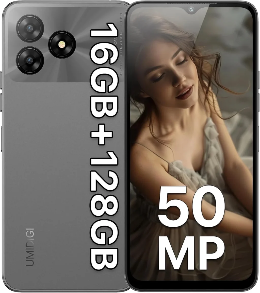 UMIDIGI G5 Android 13 Smartphone, 5000mAh 8+128GB/TF 1TB Expand, Ultra-Slim 6.6" Screen, 50MP AI Camera, Fingerprint/Face Unlocked 4G Dual SIM Mobile Phone