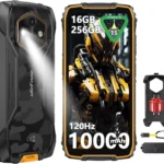 Ulefone RugKing 4 Pro Android 15 Rugged Phone, 16GB+256GB 10000mAh Battery 6.56" 120Hz Display Tough Smarthone, 48MP Main Camera, Built-in Glare Flashlight, NFC/ 4G Dual SIM/Widevine L1 - Orange