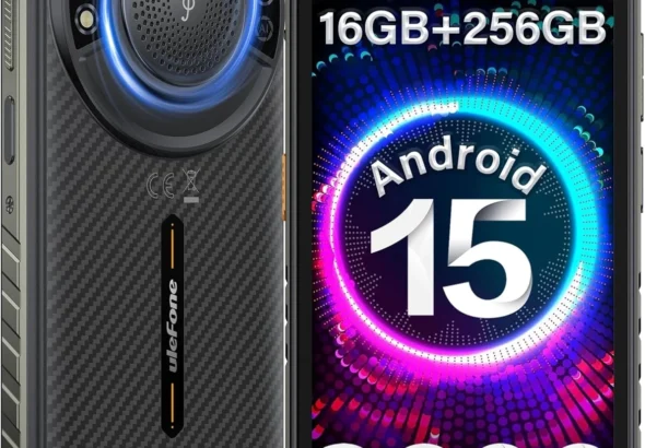 Ulefone RugKing 4G Rugged Phone, Android 15 Unlocked Smartphone, 16+256GB, 50MP+2MP+8MP Camera, 9600mAh, 126dB Speaker, 5.99 Screen, 3-Card Slot, NFC/GPS/uSmart/Dock Charging, Dual LTE Mobile