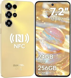 OUKITEL C68 Unlocked Phone, 7.2" 120Hz, 24GB+256GB, 6000mAh
