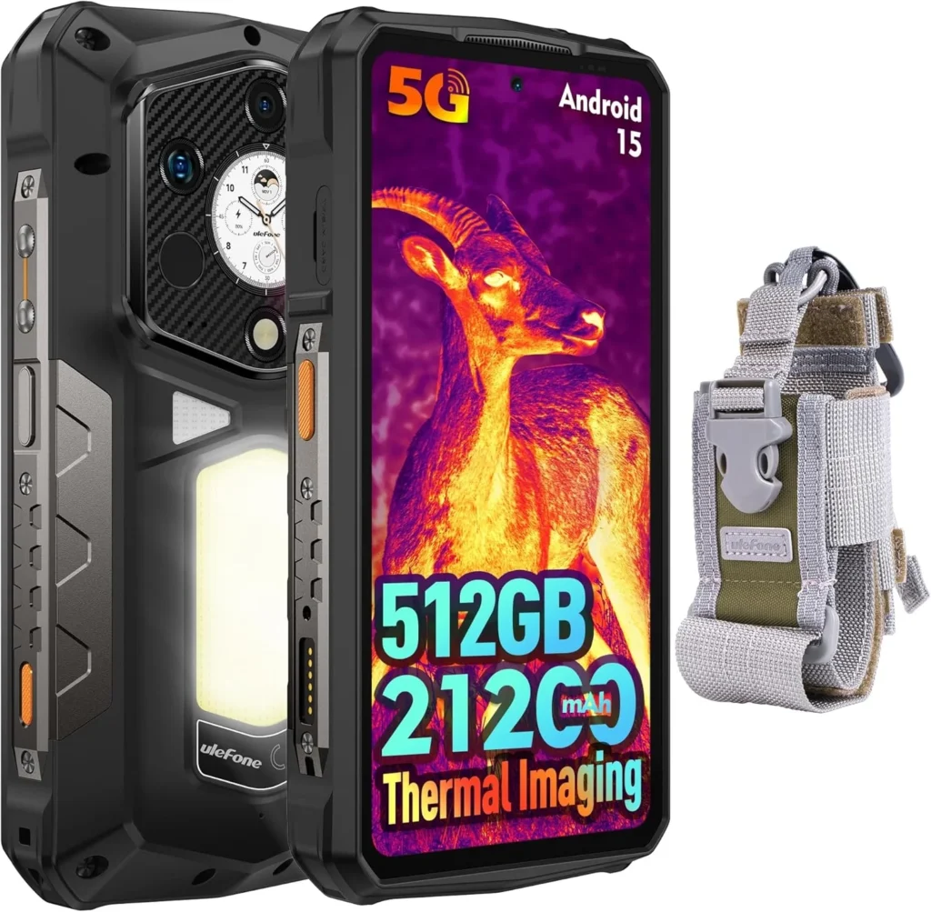 Ulefone Armor 29 Pro Thermal, 5G AI Rugged Phone, 32GB+512GB/2TB, MTK Dimensity 7400, 6.67" AMLOD Dual Screen, 64MP+50MP+50MP Real Camera, 21200mAh/120W, 1000LM LED Light, Widevine L1, Android 15