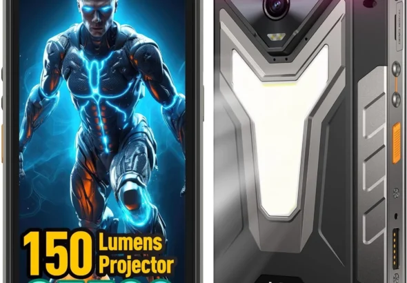 Ulefone Armor 34 Pro Plus 5G Rugged Smartphone with 150 Lumens Projector, 32GB+512GB ROM/2TB, 25500mAh 66W, Android 15, 6.95" 120Hz, 64MP+50MP+50MP 32MP, 1100LM LED Light/Waterproof/NFC/Widevine L1