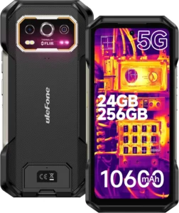 Ulefone Armor 27T Pro Plus, 5G Rugged Phone, Thermal Imaging 64MP+50MP Camera, 24GB+256GB MTK Dimensity 6300, 10600mAh(33W), 30W Wireless Charging, 6.78" FHD+ 120Hz Corning Gorilla Screen, Android 15